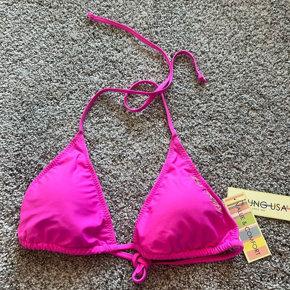 Young USA Pink Triangle Bikini Top
